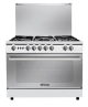 غاز جنرال سوبريم 90*60 سم 5 عيون، أستيل، أمان كامل ، شوايه دوراه ،اشعال ذاتى - GS9060FRGS