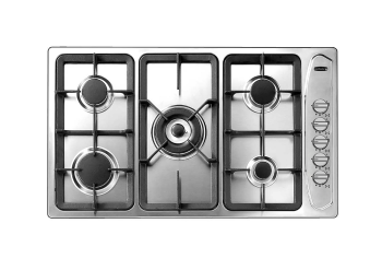 سطح بلت ان غاز كلفينتور 5 عيون 90 سم مفاتيح جانبية استيل ( شبك عريض )