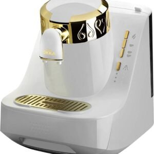 محضر قهوة تركي ارزوم كوبين 710 واط ابيض وذهبي OK008-B