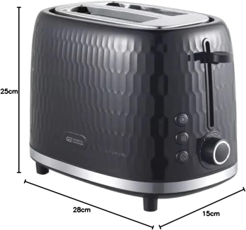 جنرال سوبريم محمصة خبز بلاستك  شريحتين 7درجات تحكم بالحرارة 950-800 واط صينية لفتات الخبز  اقدام مقاومةللانزلاق