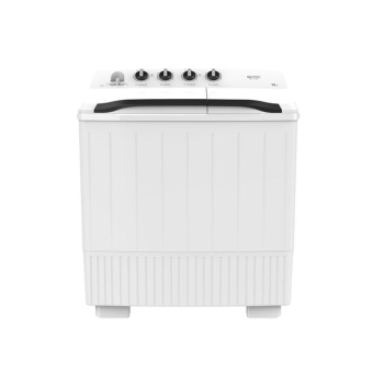 غسالة حوضين 14 كيلو، تصميم نحيف عصري، لوحة تحكم خلفية، جسم بلاستيكي ضد الصدأ، مروحة كبيرة، مفاتيح تحكم دوارةشديدة التحمل، أوضاع غسيل متنوعة، دوران سهل مع لفة واحدة، تشغيل هادئ ،محرك قوي ,اللون ابيض