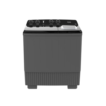 غسالة حوضين12كيلو،تصميم نحيف عصري،تجفيف بالهواء،لوحة تحكم خلفية ،مروحة كبيرة،مفاتيح تحكم دوارة شديدةالتحمل،غطاء شفاف،أوضاع غسيل متنوعة،دوران سهل مع لفة واحدة،محرك قوي،اللون رمادي غامق/ اسود.