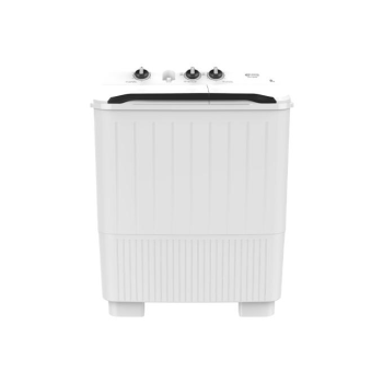 غسالة حوضين 9 كيلو، تصميم نحيف عصري، لوحة تحكم خلفية، جسم بلاستيكي ضد الصدأ، مروحة كبيرة، مفاتيح تحكم دوارةشديدة التحمل، أوضاع غسيل متنوعة، دوران سهل مع لفة واحدة، تشغيل هادئ ،محرك قوي ,اللون ابيض