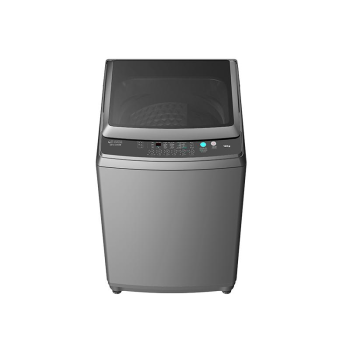 غسالة أوتوماتيك تعبئة علويه 12كيلو،8 برامج تصميم فريد للحوض، تحديد تلقائي للبرامج مع تقنية (منطق FUZZY)، إغلاق ناعم للباب، فلتر سحري، ميزة الغسيل بلمسة واحدة، ، غسيل سريع، بالإضافة الى التنظيف الذكي للحوض، قفل الأمان للأطفال،اللون فضي غامق.