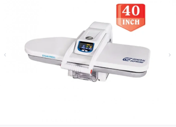 كاوية بخار كبس جنرال سوبريم 40  انش 2200 واط  50\60 هيرتز المحترفة  مساحة كي  كبيرة , تحكم رقمي باللمس, اغلاق تلقائي  للأمان  ,مع زر للتحكم بالبخار في المقبض مع استاند - GSSP40S