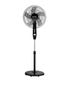 مروحة جنرال سوبربم ستاند 5 ريش - 3 سرعات -  تحكم ميكانيكي  - ماتور تحاسي قوي  - 55 واط  -  تعديل الارتفاع – وتوزيع الهواء  - مؤقت تايمرساعتين – 220 فولت  -50\60 هيرتز - لون اسود